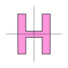 lines of symmetry in H letter shape