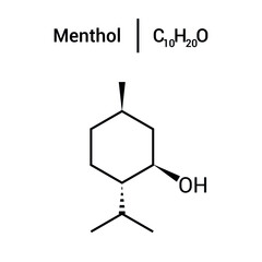 chemical structure of menthol (C10H20O)