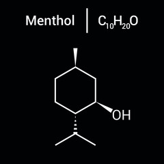 Fototapeta premium chemical structure of menthol (C10H20O)