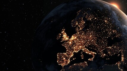 Planet earth with realistic geography surface and orbital 3D cloud atmosphere . Outer space view of world globe sphere of continents . 3D rendering graphic . Elements of this image furnished by NASA . © InfiniteFlow