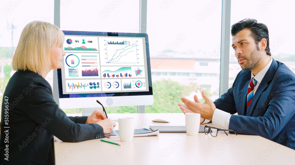 Poster business data dashboard analysis by ingenious computer software . investment application display bus