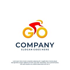 bicycle logo go logo premium vector