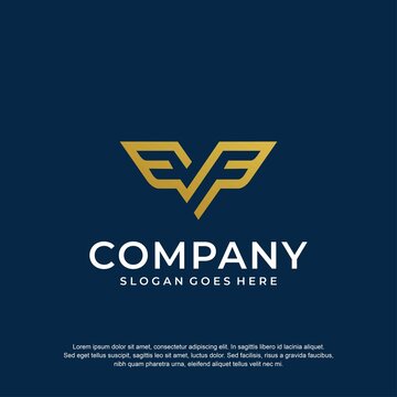 wing logo initial f premium vector