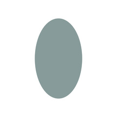 2D oval shape in mathematics. Grey oval shape drawing for kids isolated on white background