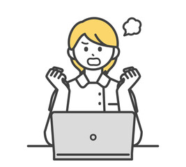 医療従事者がパソコンを操作するイラスト素材