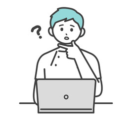 医療従事者がパソコンを操作するイラスト素材