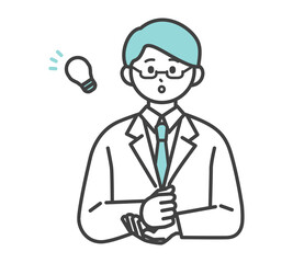 医療従事者の表情とジェスチャーのイラスト素材