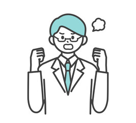 医療従事者の表情とジェスチャーのイラスト素材