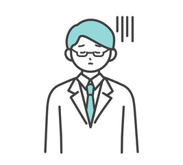 医療従事者の表情とジェスチャーのイラスト素材