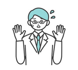 医療従事者の表情とジェスチャーのイラスト素材