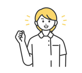 医療従事者の表情とジェスチャーのイラスト素材