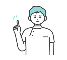 医療従事者の表情とジェスチャーのイラスト素材