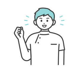 医療従事者の表情とジェスチャーのイラスト素材