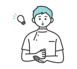 医療従事者の表情とジェスチャーのイラスト素材