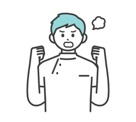 医療従事者の表情とジェスチャーのイラスト素材