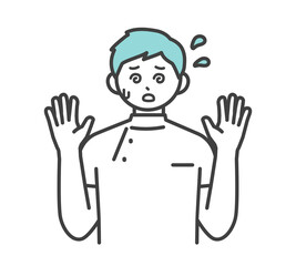 医療従事者の表情とジェスチャーのイラスト素材