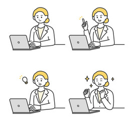 医療従事者がパソコンを操作するイラスト素材