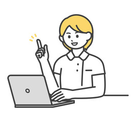 医療従事者がパソコンを操作するイラスト素材