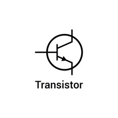 electronic symbol of transistor vector illustration - obrazy, fototapety, plakaty