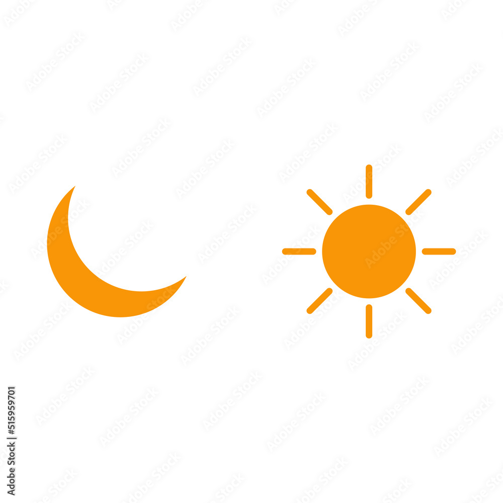 Poster moon and sun icon vector illustration on white background