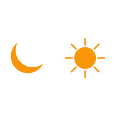 moon and sun icon vector illustration on white background