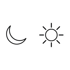 moon and sun icon vector illustration on white background