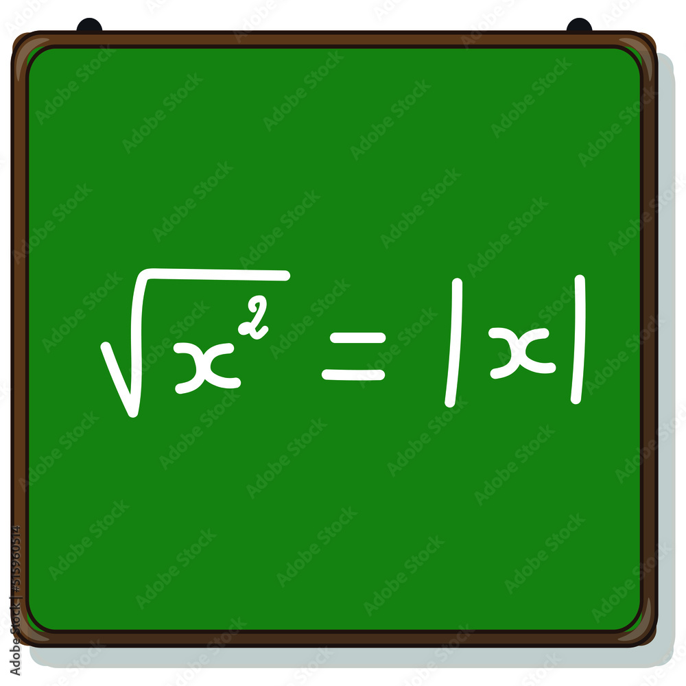 Canvas Prints hand drawn of square root of x real number equal absolute value of x formula.