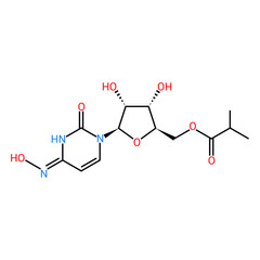 chemical structure of Molnupiravir (C13H19N3O7)