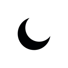 Fototapeta na wymiar black crescent moon icon vector illustration