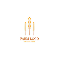 Agriculture Organic Wheat Logo Template Vector Icon Design