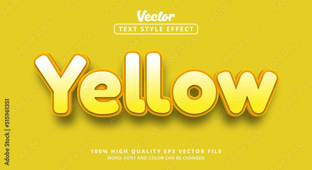 Poster Yellow text is styled with a combination of bright light yellow color and deep gloss effect that creates a shimmering color editable text effect
