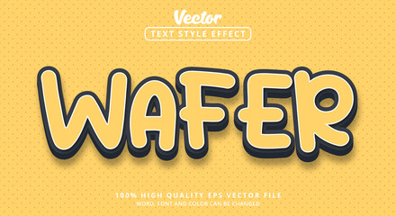 Editable text effects, Wafer Text in a modern style with a cartoon font feel