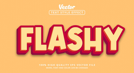 Editable text effect, Flashy text on layered combination color style