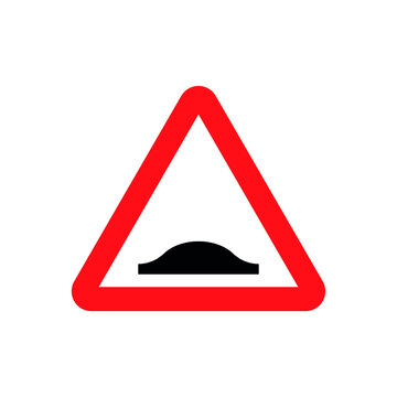 Speed Hump Ahead Sign Vector