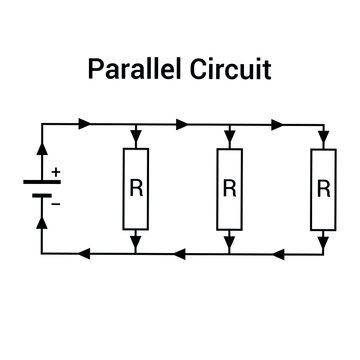 parallel electrical circuits diagram vector