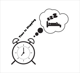 time is slepping doodle, illustration design concept used for shirt design or etc
