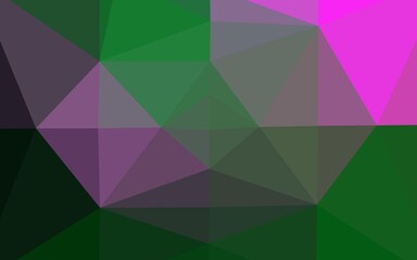 Dark Pink, Green vector triangle mosaic cover.