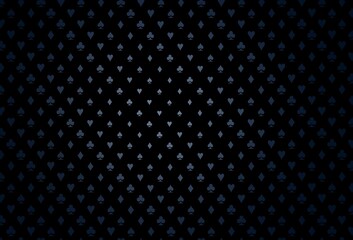 Dark blue vector cover with symbols of gamble.