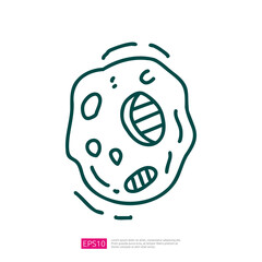 asteroid meteor vector doodle icon