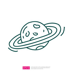 Ring Planet Saturn Doodle Icon