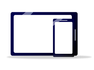 タブレットとスマートフォン テンプレート モックアップ 