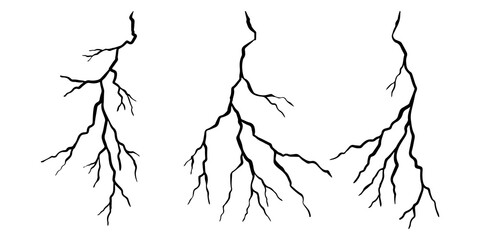Set of hand drawn cracks Isolated on white background. vector illustration.