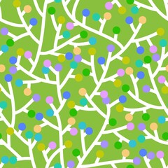 Simple floral seamless branches pattern for summer notebooks and autumn wrapping paper and kids and fabrics