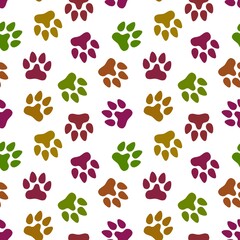 Naklejka na ściany i meble Animal seamless cat dog footprints pattern for wrapping paper and kids and clothes print and fabrics and hobbies