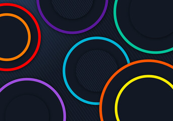 3D Circle Dynamic Shape Dimension Layers Geometric Background with Colorful Line