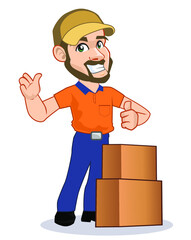 box sender mascot cartoon in vector