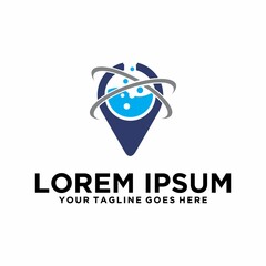 Pin laboratory Location logo design