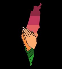 illustration vector of pray for palestine perfect for print,etc.