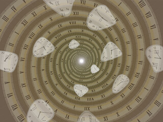 Obraz premium 時間経過のバックグラウンド セピア ベクターイラストレーション