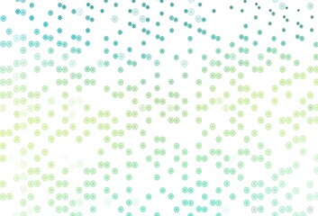 Light Green, Yellow vector pattern with christmas snowflakes.